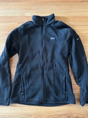 Patagonia Black Full Zip Fleece Jacket, Size M